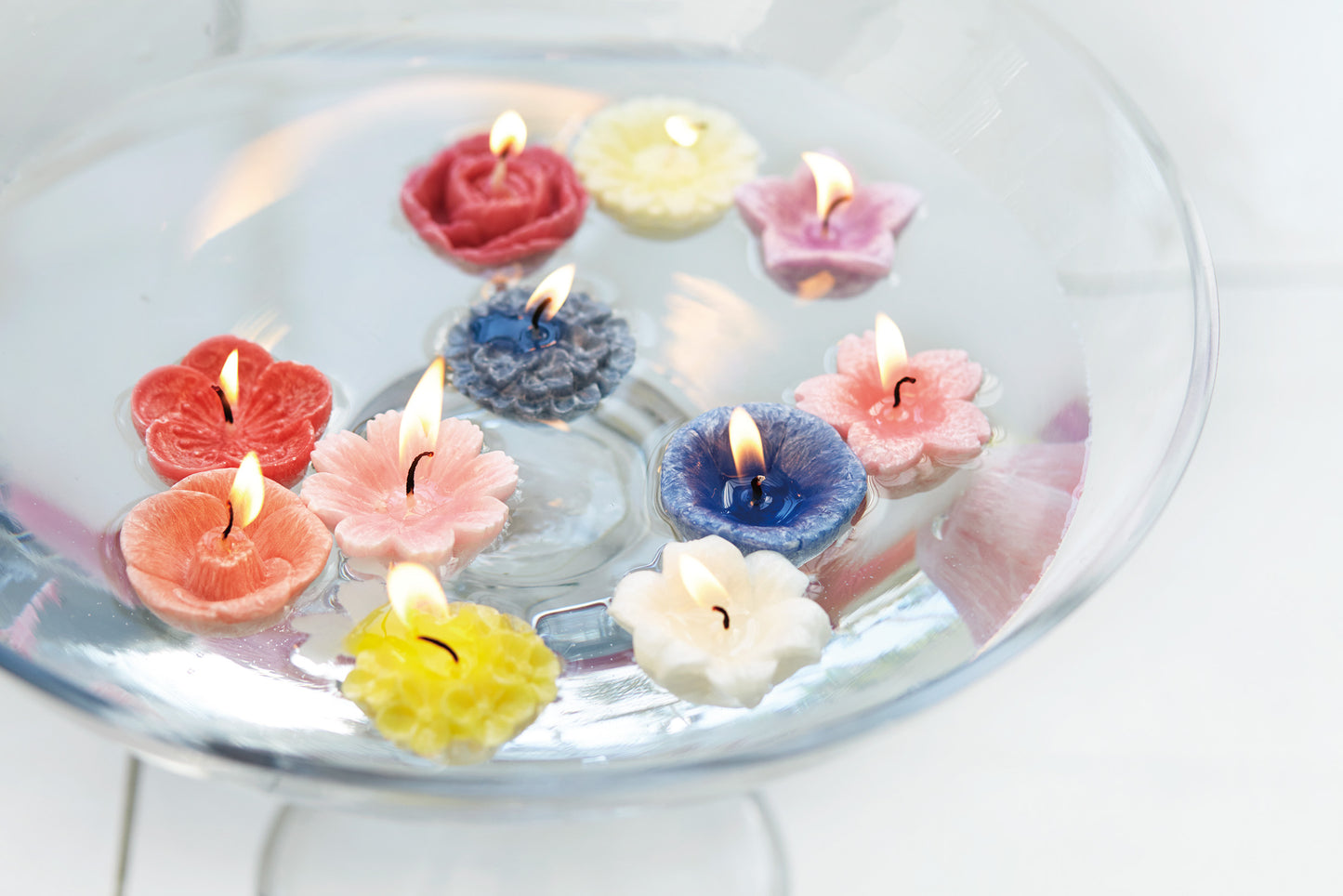 Velas flotantes de flor