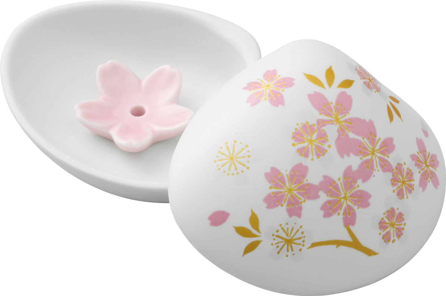 Plato de incienso con forma de concha-Flor de cerezo (blanco)
